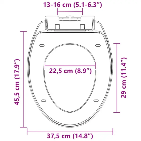 Vaikselt sulguv prill-laud kiirvabastusega, must, 46 x 36,5 cm – 13