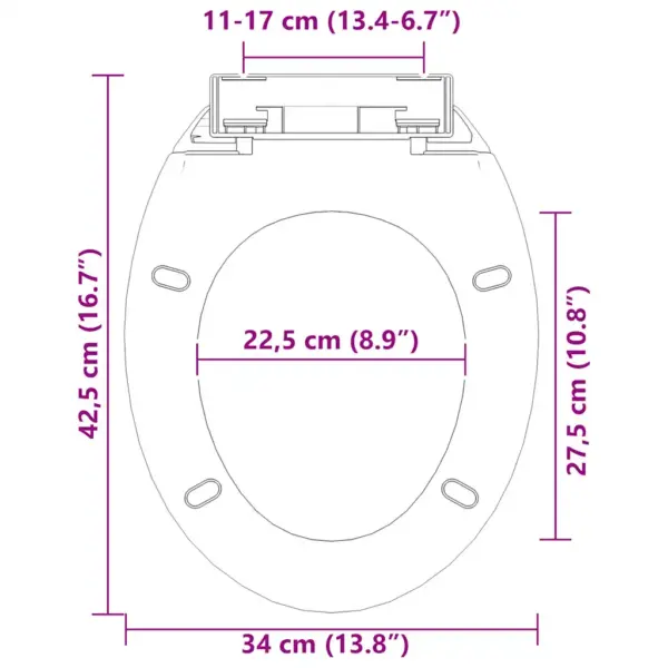 Vaikselt sulguv prill-laud kiirvabastusega, must, 42,5 x 34 cm – 13