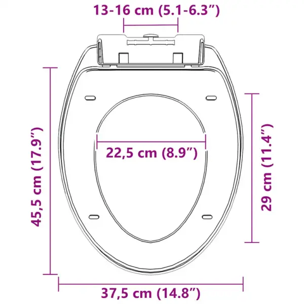 Vaikselt sulguv prill-laud kiirvabastusega, valge, polüpropüleen, 45,5 x 37,5 cm – 13