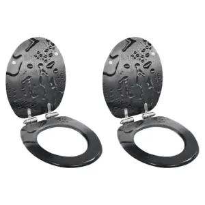 Vaikselt sulguvad MDF prill-lauad veepiisa disainiga, hall, 2 tk