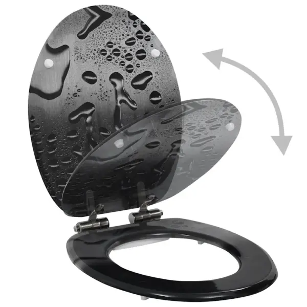 Vaikselt sulguvad MDF prill-lauad veepiisa disainiga, hall, 2 tk – 3