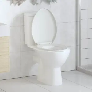 Vaikselt sulguv tualetipoti prill-laud kiirvabastusega, valge, 47 x 35 cm