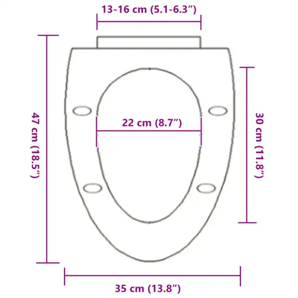 Vaikselt sulguv tualetipoti prill-laud kiirvabastusega, valge, 47 x 35 cm – 12