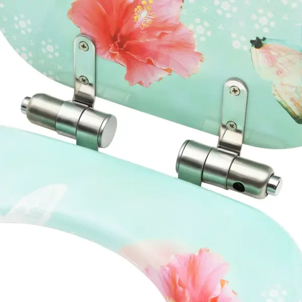 Vaikselt sulguv WC prill-laud flamingodisainiga, MDF, reguleeritavate hingedega – 7