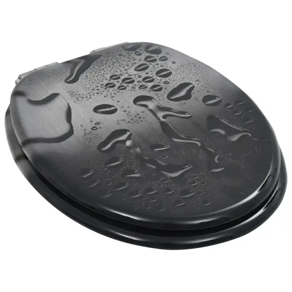 Vaikselt sulguv WC prill-laud veepiisa disainiga, hall MDF – 3