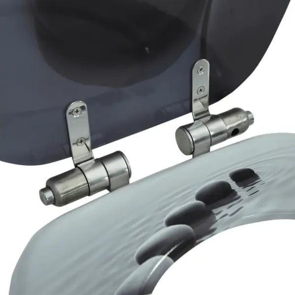 Vaikselt sulguv WC prill-laud kivide disainiga, hall MDF – 8