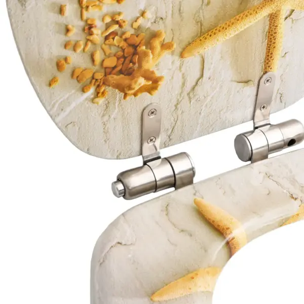 Vaikselt sulguv WC prill-laud meritähe disainiga, hall MDF – 6