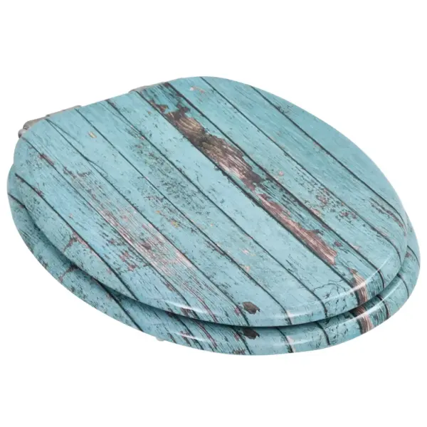 Vaikselt sulguv WC prill-laud, MDF, türkiissinine vana puidu disain – 3