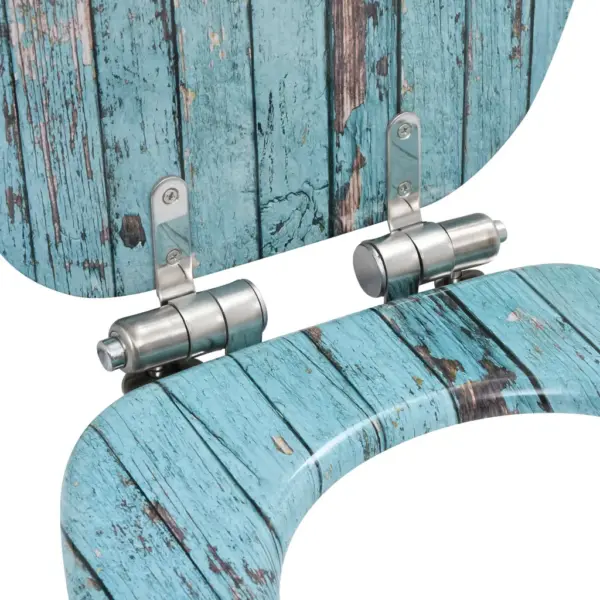 Vaikselt sulguv WC prill-laud, MDF, türkiissinine vana puidu disain – 6