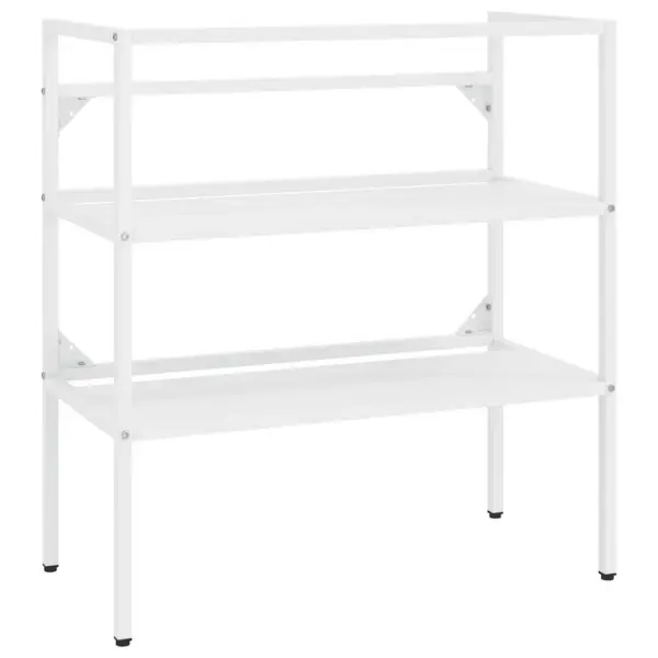 Valge valamuraam sisseehitatud keraamilise valamuga, pulbervärvitud raud, 79 x 38 x 83 cm – 3