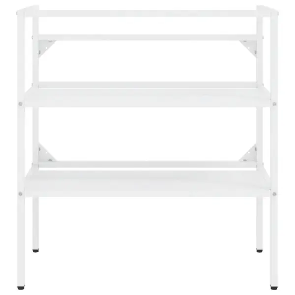 Valge valamuraam sisseehitatud keraamilise valamuga, pulbervärvitud raud, 79 x 38 x 83 cm – 4