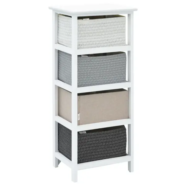 Valge 4-sahtliga puidust hoiukapp köiest käepidemetega, 35 x 27 x 86 cm – 6