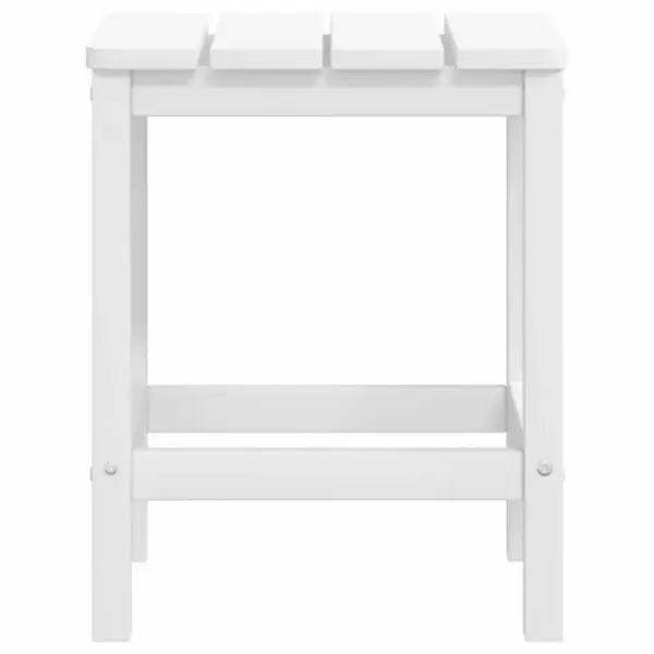 Valge HDPE Adirondack aiamööbli komplekt, 2 tooli jalapingiga ja laud, 5-osaline – 6