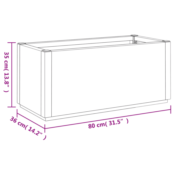 Aia taimekast, valge PP (polüpropüleen), 80 x 36 x 35 cm, 80 l - 10