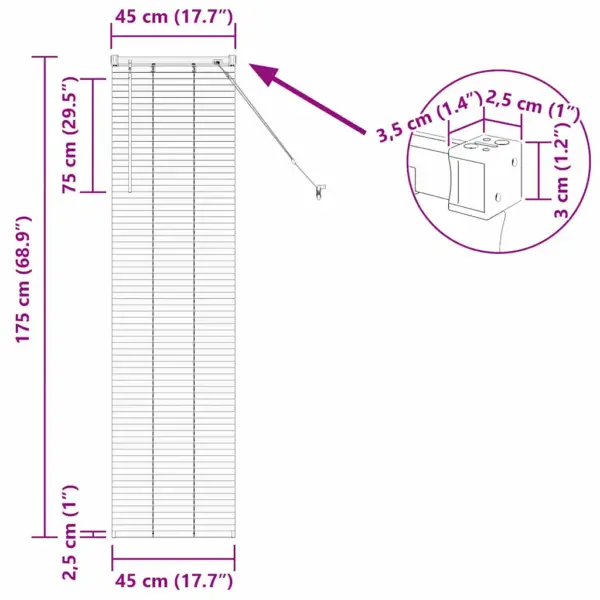 Valge alumiiniumist Veneetsia ribakardin 175 x 45 cm – 13