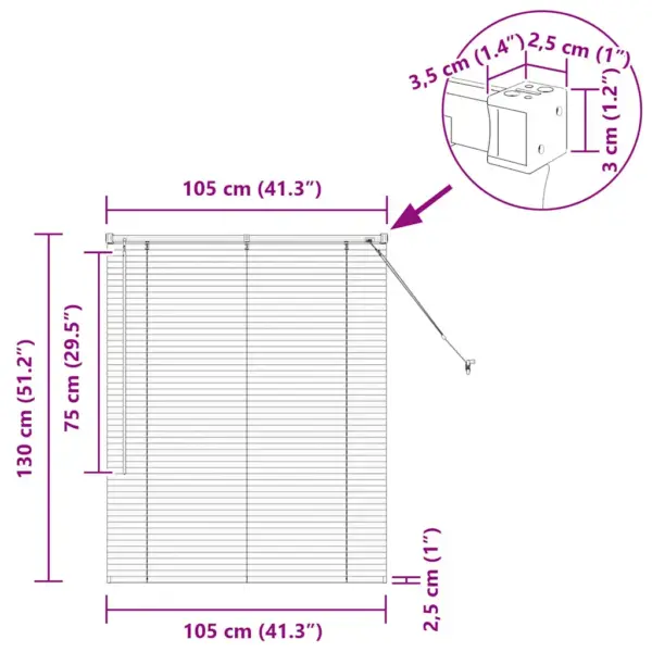 Valge alumiiniumist Veneetsia ruloo 130 x 105 cm – 12