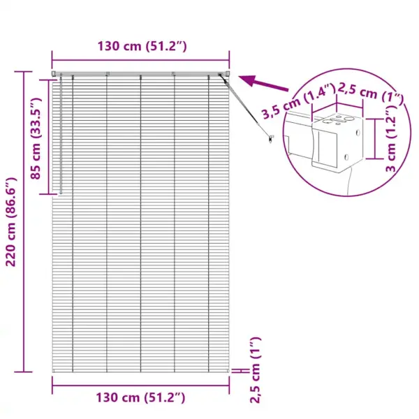 Veneetsia ruloo, valge alumiinium, 220 x 130 cm – 13