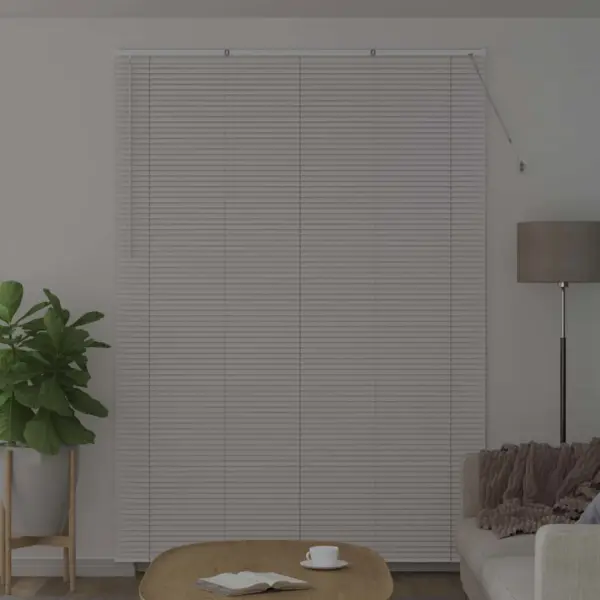 Valge alumiiniumist Veneetsia ruloo, 220 x 155 cm, siseruumidesse – 3