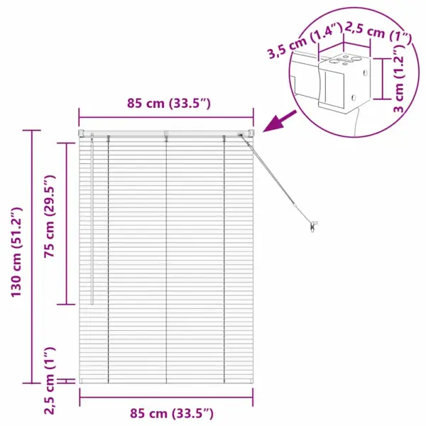 Valge alumiiniumist Veneetsia ruloo, 130 x 85 cm – 13