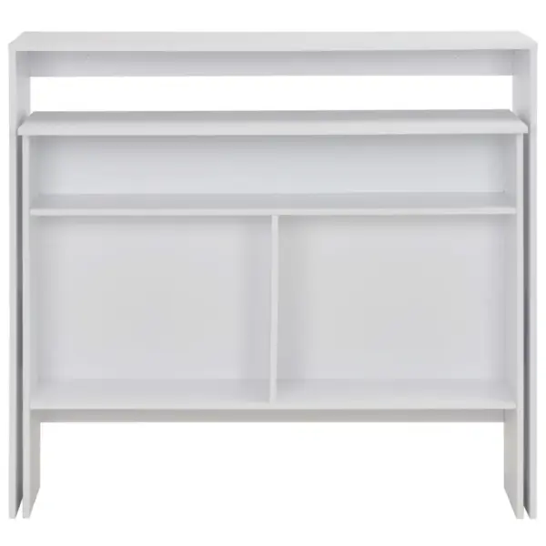 Valge baarilaud 2 lauaplaadiga, tehispuit, 130 x 40 x 120 cm – 4