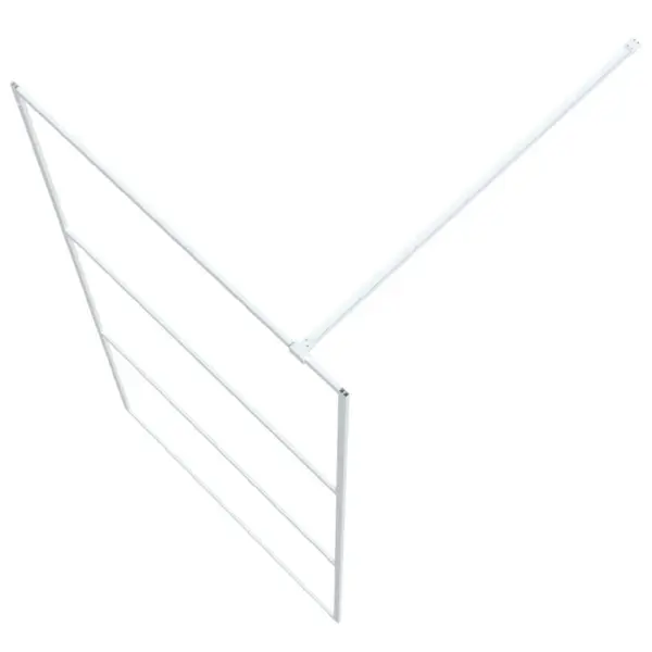 Valge raamiga dušisein, läbipaistev ESG-klaas, 100 x 195 cm – 5