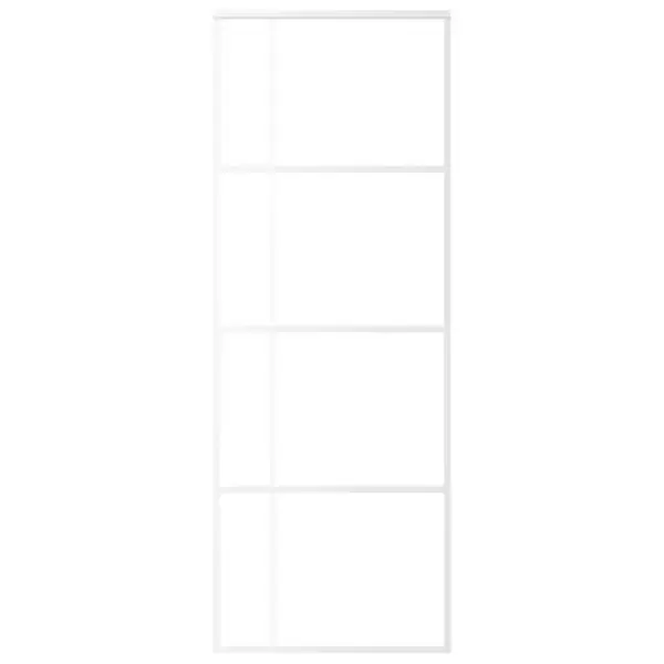 Ruumi säästev valge klaasist liuguks, ESG-klaas ja alumiinium, 76 x 205 cm – 3