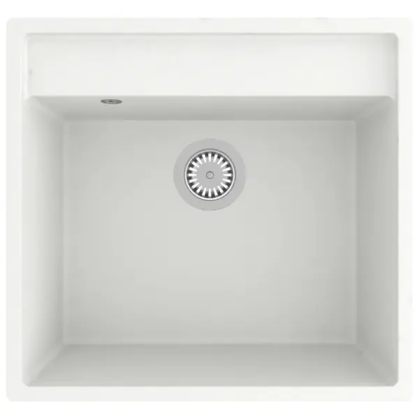 Valge graniitkomposiidist köögivalamu ülevooluavaga, 530 x 500 mm – 2