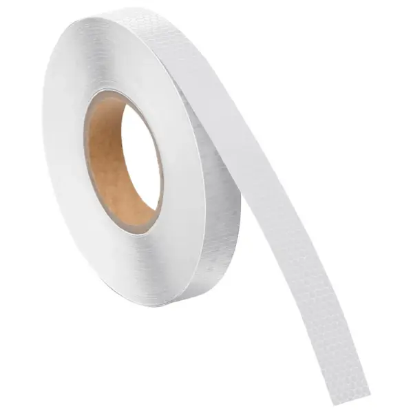 Valge iseliimuv helkurteip, PVC, 2,5 cm x 50 m – 5