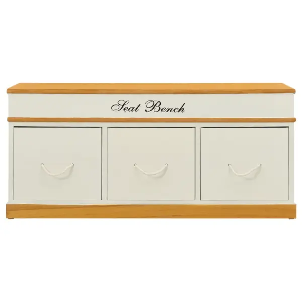 Hoiupink jalatsisahtlitega, valge paulowniapuit, 100 x 35 x 45 cm – 2