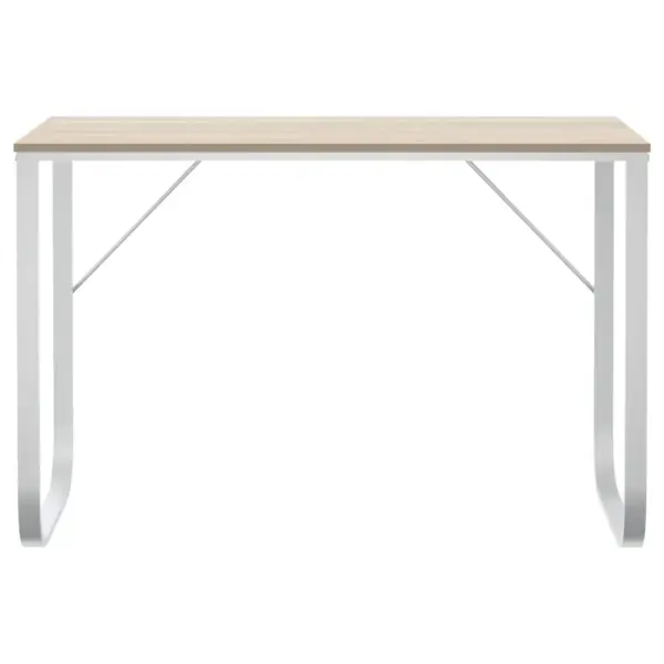 Valge ja tammevärvi arvutilaud metallraamiga, 110 x 60 x 73 cm – 3