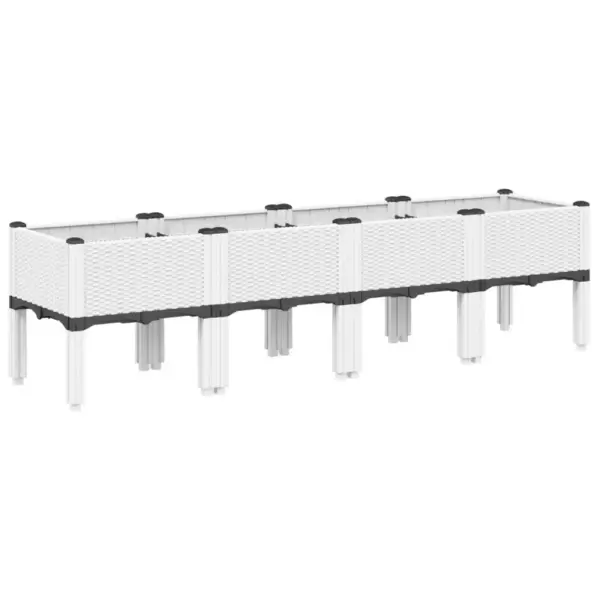 Jalgadel aia taimekast, valge, 160 x 40 x 42 cm, polüpropüleen – 2