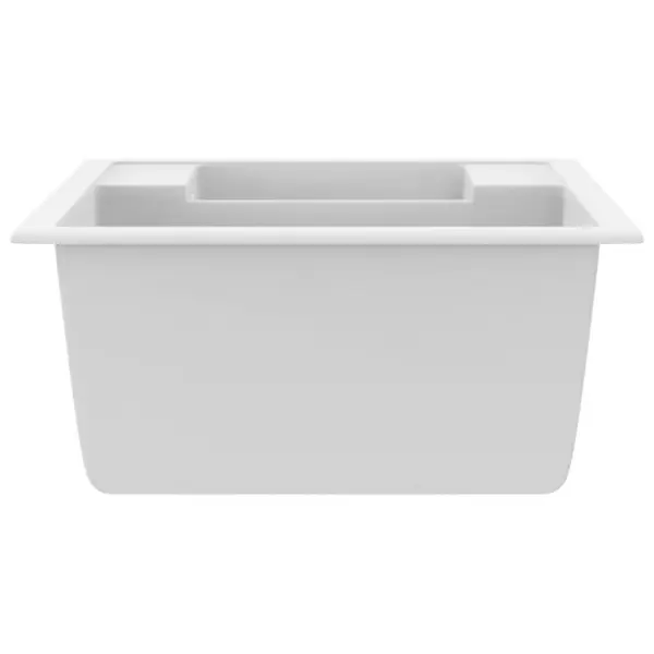 Kahe kausiga graniitkomposiidist köögivalamu ülevooluavaga, valge, 580 x 440 mm – 5