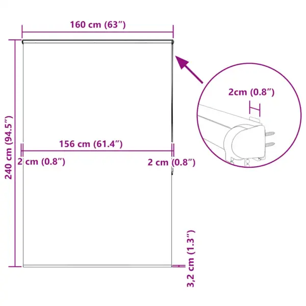 Valge kassetiga duširuloo ketiga, PEVA, 160 x 240 cm, kanga laius 156 cm – 12