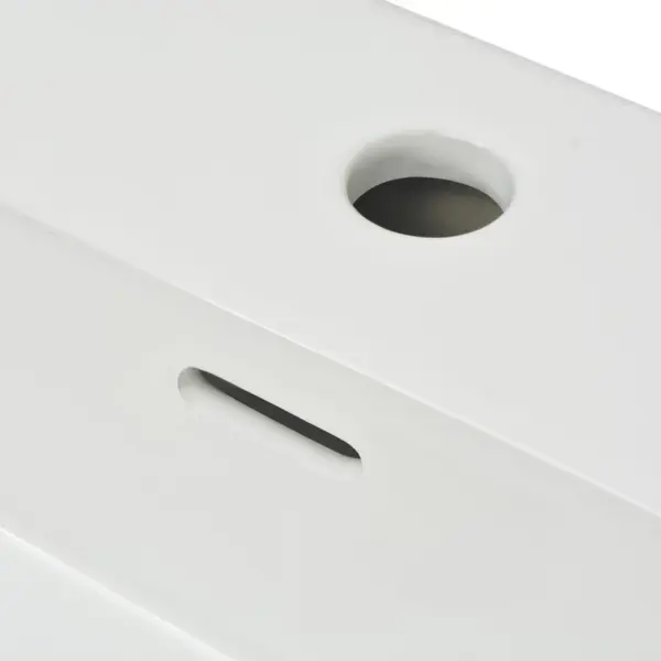 Keraamiline valamu kraaniavaga, ülevooluga, valge, 76 x 42,5 x 14,5 cm – 5