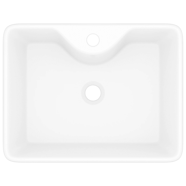 Valge keraamiline vannitoa valamukauss, ristkülikukujuline, kapi peale, 48 x 37 x 13,5 cm – 4