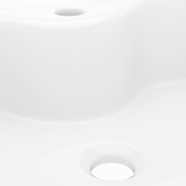 Valge keraamiline vannitoa valamukauss, ristkülikukujuline, kapi peale, 48 x 37 x 13,5 cm – 6