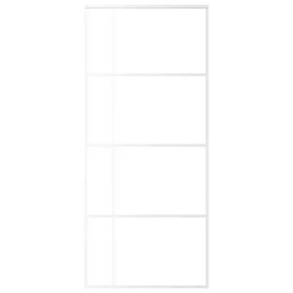 Valge ESG-klaasist ja alumiiniumraamiga liuguks, 90 x 205 cm – 3