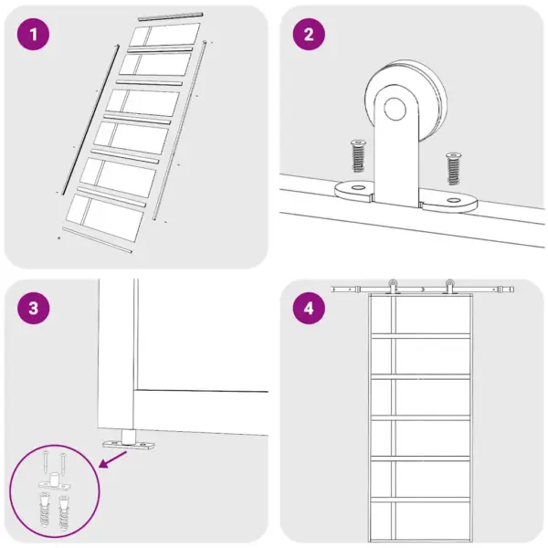 Valge ESG-klaasist ja alumiiniumraamiga liuguks, 90 x 205 cm – 6