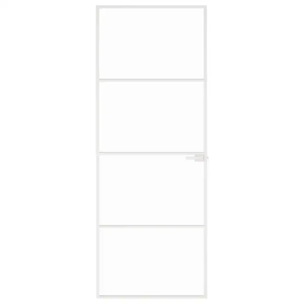 Klaasist siseuks karastatud klaasiga, valge õhuke alumiiniumraam, 76 x 201,5 cm – 3