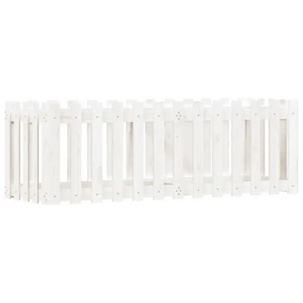 Valge männipuidust aiapiirde disainiga kõrgendatud taimelava, 150 x 50 x 50 cm – 4