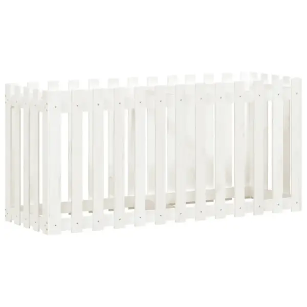 Valge aia disainiga kõrgendatud taimelava, männipuidust, 150 x 50 x 70 cm – 4