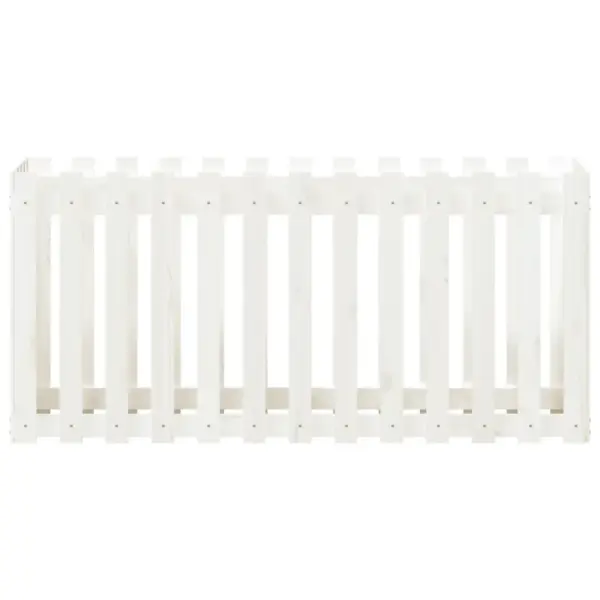 Valge aia disainiga kõrgendatud taimelava, männipuidust, 150 x 50 x 70 cm – 5