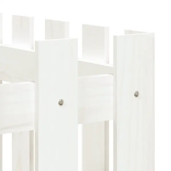 Valge aia disainiga kõrgendatud taimelava, männipuidust, 150 x 50 x 70 cm – 7