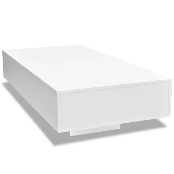 Valge kõrgläikelise viimistlusega MDF-kohvilaud, 115 x 55 x 31 cm - 2