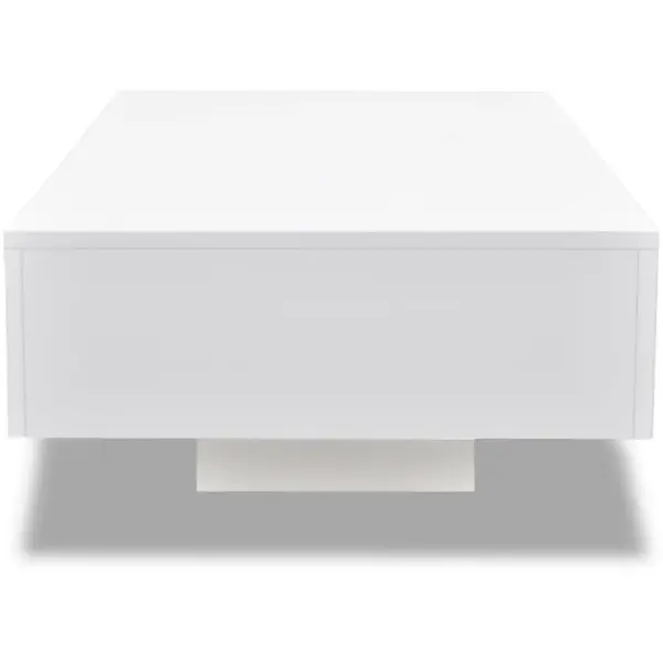Valge kõrgläikelise viimistlusega MDF-kohvilaud, 115 x 55 x 31 cm - 5