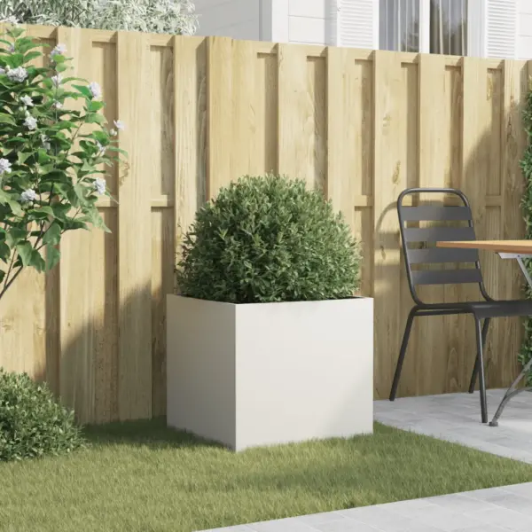 Valge külmvaltsitud terasest taimekast, 49 x 47 x 46 cm – 3