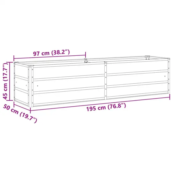 Valge kuumtsingitud terasest taimekast, 480 x 50 x 45 cm – 7