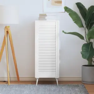 Valge lamellkapiuks männipuidust, 99,3 x 39,4 cm