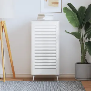 Männipuidust lamellkapiuks, valge, 99,3 x 49,4 cm