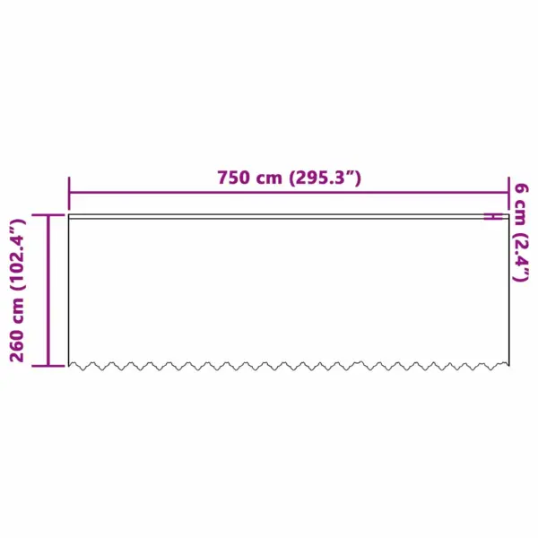 Valge lilleline pitskardin, polüester, 260 x 750 cm – 8